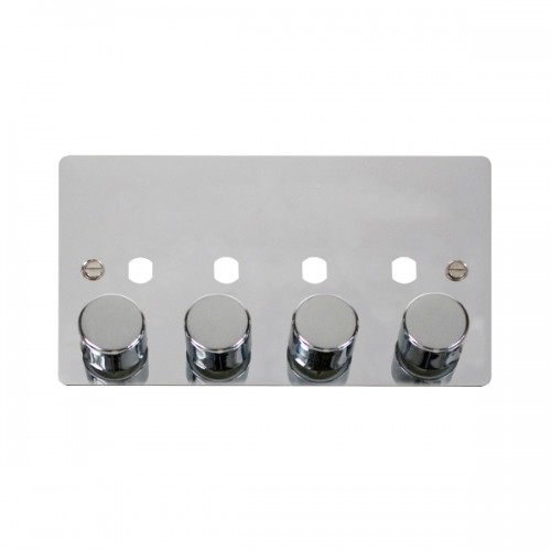 Click Define Polished Chrome 4 Gang Dimmer Plate UKES