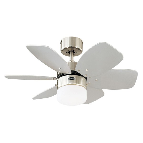 Westinghouse Flora Royale 30 Inch Satin Chrome Ceiling Fan With Westinghouse Flora Royale 30 Inch Satin Chrome Ceiling Fan With Silver And White Blades