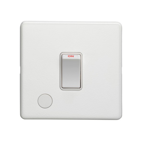 Eurolite Concealed 3mm Matt White 1 Gang 20A Double Pole Switch with