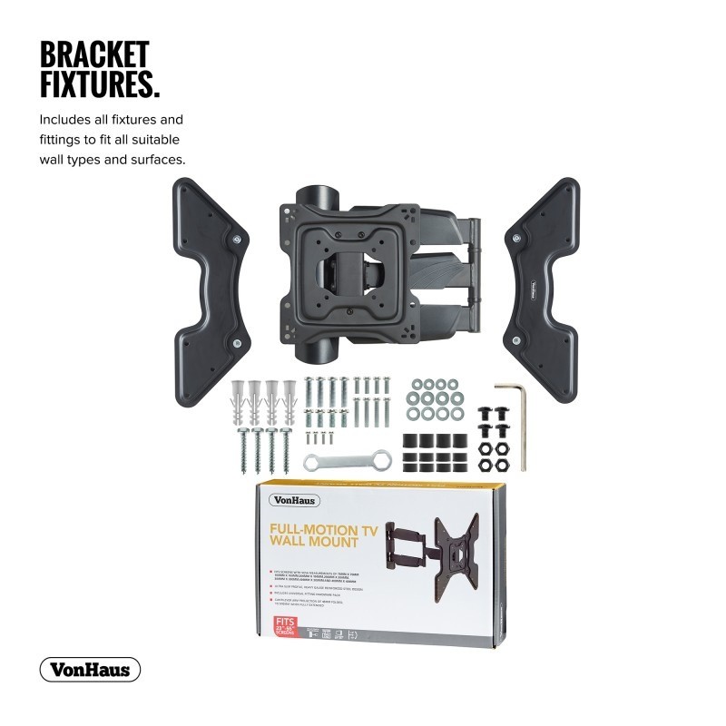 VonHaus Tv Wandhouder, Draaibare Kantelbare Beugel Voor 23 55 Inch Platte Gebogen Of Monitor Tot 45 Kg Max Vesa 400 X Mm 2095151308