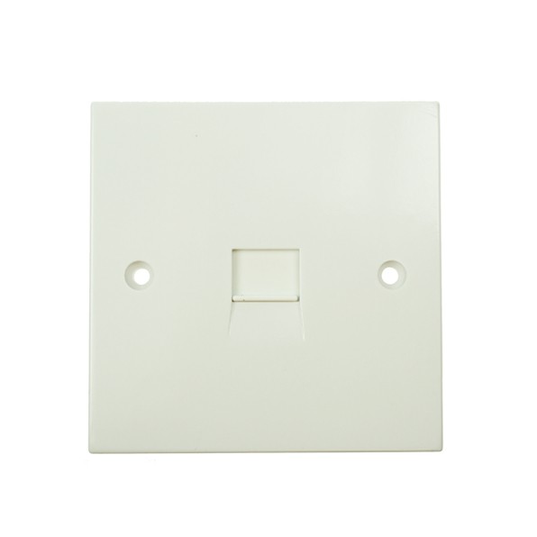 BG White PVC Single Telephone Outlet Slave, Switches and Sockets, UK