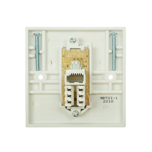 BG White PVC Single Telephone Outlet Slave, Switches and Sockets, UK