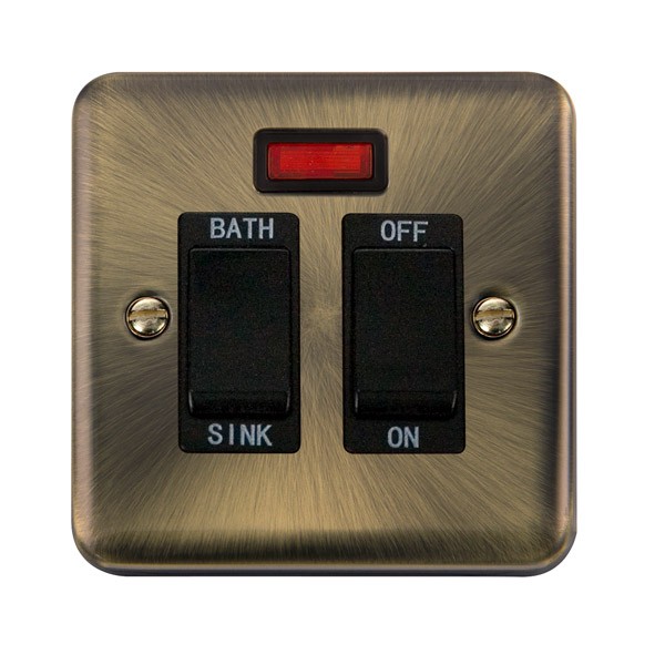 Click Deco Plus Antique Brass 20A Double Pole Sink/Bath Switch with