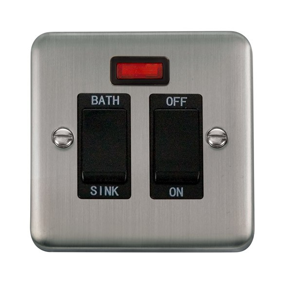 Click Deco Plus Stainless Steel 20A Double Pole Sink/Bath Switch with