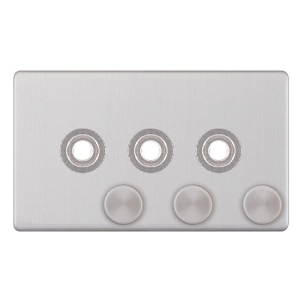 Selectric Screwless Triple Dimmer Plate w/ Knobs (5MPLUS172) at UKES