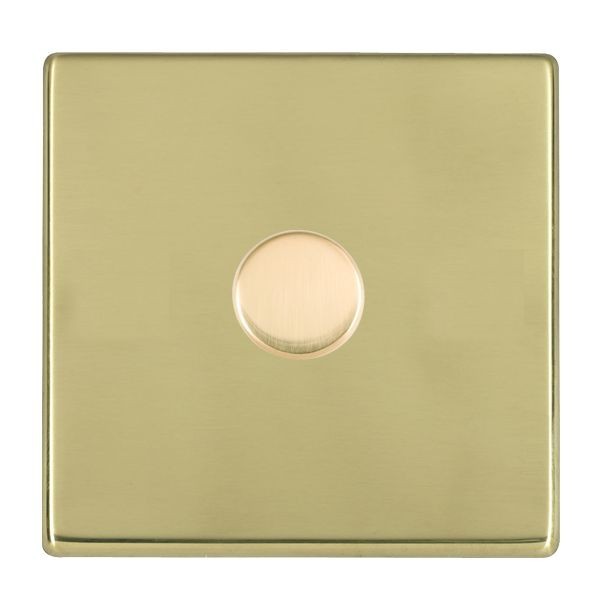 Hamilton Hartland CFX Polished Brass 1 Gang 100W 2 Way Push On/Off Rotary Switching LED Dimmer