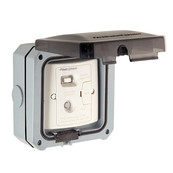 PowerBreaker Weatherproof 13A RCD Fused Spur (PSPRCD1G) at UKES