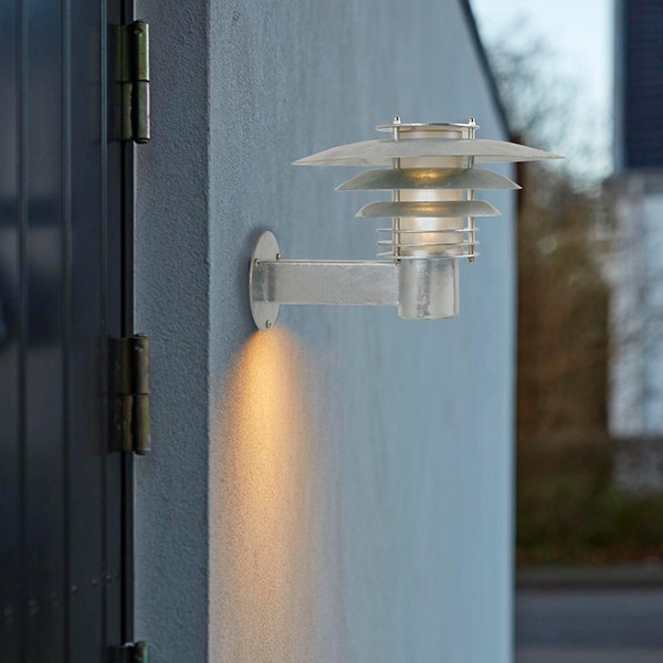 Nordlux Phoenix Mini Galvanised Outdoor Wall Light 24421031 At Ukes Nordlux Phoenix Mini Galvanised Outdoor