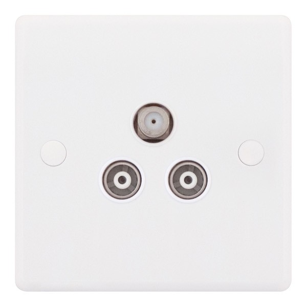 Selectric Smooth Triplex SAT/TV/FM Socket (SSL539) at UKES