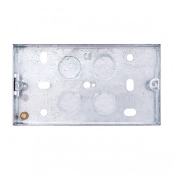 Selectric Square 2 Gang 35mm Galvanised Steel Back Box | UKES