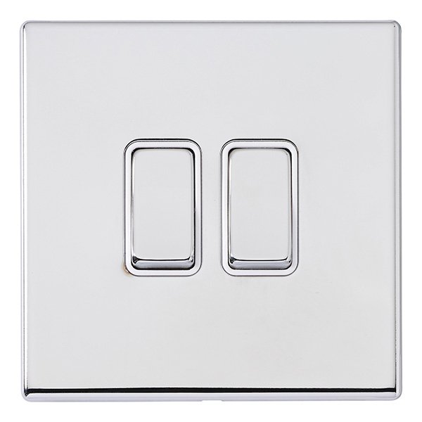 Hamilton Hartland G2 Bright Chrome 2 Gang 10AX Intermediate Switch with ...