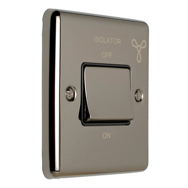 Eurolite Enhance Black Nickel 6A Fan Isolator Switch with Black Insert