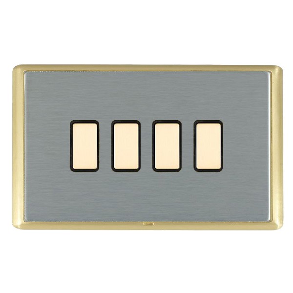 Hamilton Linea Rondo CFX Satin Brass Satin Steel 4 Gang Multi Way Touch 