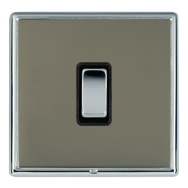 Hamilton LineaRondo CFX Bright Chrome Frame/Black Nickel Plate 1 Gang