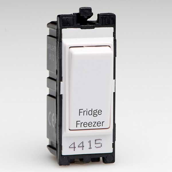 Varilight 20A 1 Way DP Fridge Freezer Switch Module (G201DW.FF) UKES