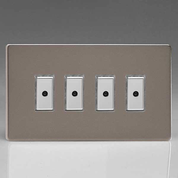 Varilight 4 Gang 0100W Remote/Tactile Master Dimmer (JDRE104S) UKES