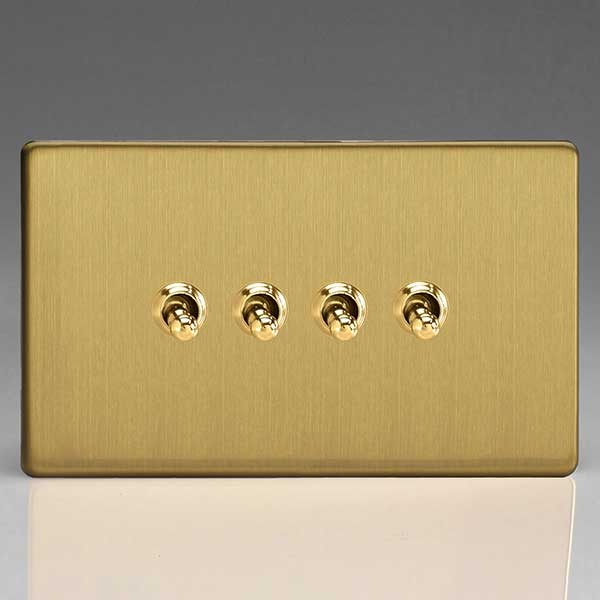 Varilight Screwless 4 Gang 10A 2 Way Toggle Switch (XDBT9S) UKES