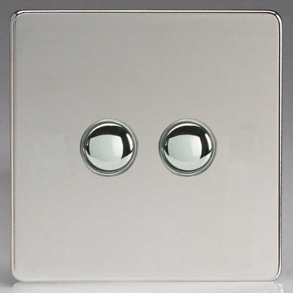 Varilight 2 Gang 6A 2 Way Push-On/Off Impulse Switch (XDCP2S) | UKES