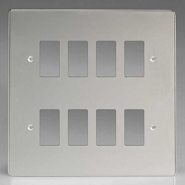 Varilight PowerGrid Polished Chrome 8 Gang Faceplate UKES