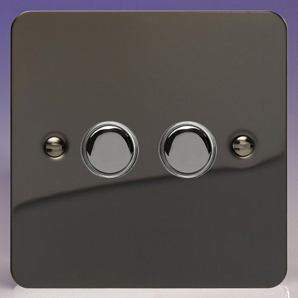 Varilight 2 Gang 6A 2 Way PushOn/Off Impulse Switch (XFIP2) UKES