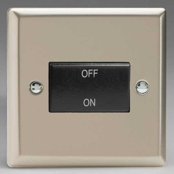 Varilight 10A 3 Pole Fan Isolating Switch, Black Insert (XNFIB) UKES