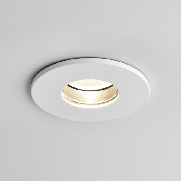 Astro Obscura Round Matt White Bathroom LED Downlight (1381006) UKES