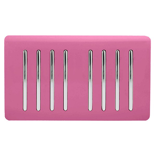 Trendi Pink 8 Gang 2 Way Rocker Light Switch | UKES