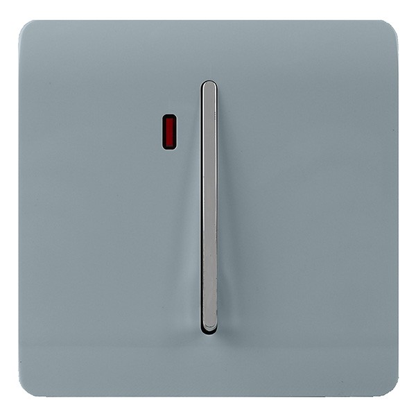 Trendi Cool Grey 1 Gang 20A Rocker Switch with Neon | UKES