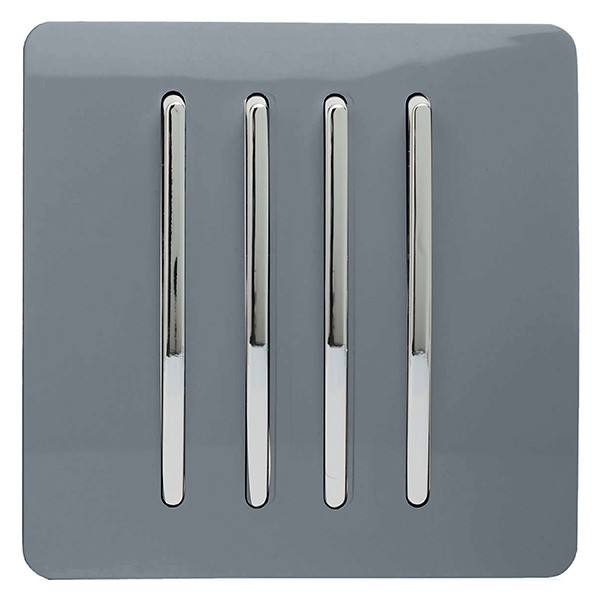 Trendi Warm Grey 4 Gang 2 Way Rocker Light Switch | UKES