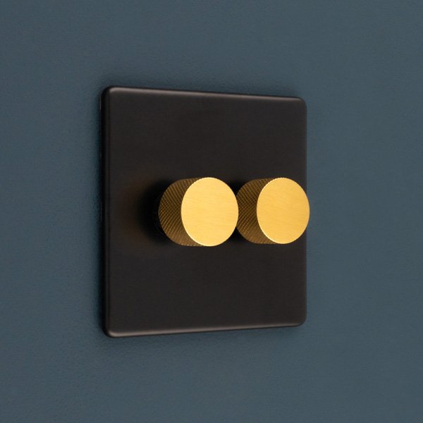 Eurolite Enhance Matt Black 3 Gang 400W LED Dimmer Switch UKES