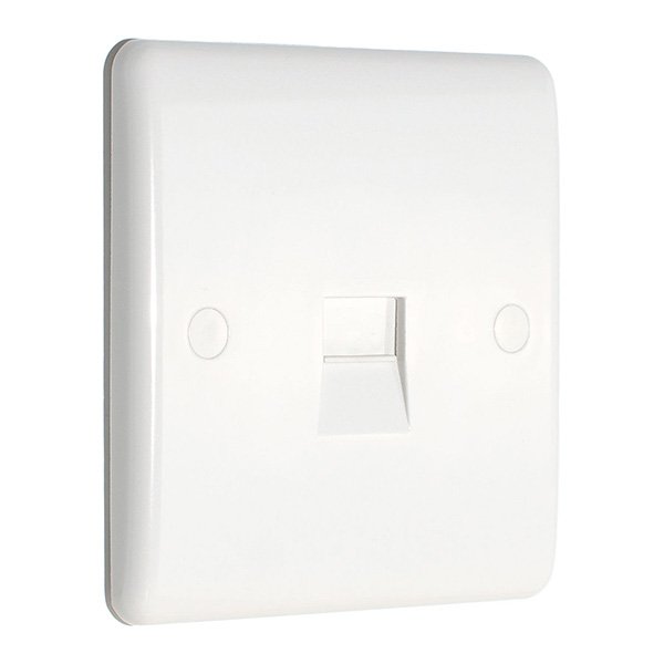 Eurolite Enhance White 1 Gang Slave Telephone Socket (PL4381) UKES