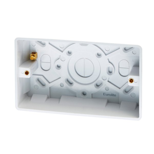 Eurolite Double 35MM Pattress Box, Earth Terminal (PL8023) UKES