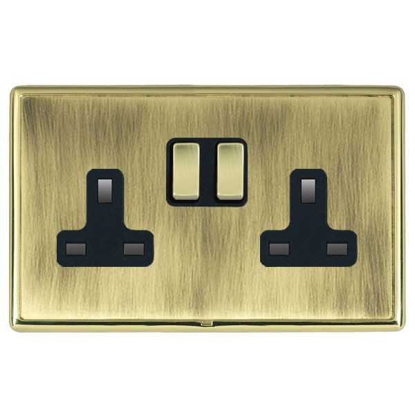 Hamilton Linea Rondo CFX Polished Brass Antique Brass 2 Gang 13A 