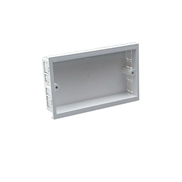 Univolt Double Accessory Box, White PVC Trunking Accessory Boxes, UK