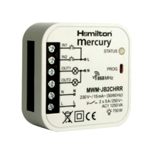 Hamilton Smart Lighting Control Air Grey 2 Channel 230V AC Wireless
