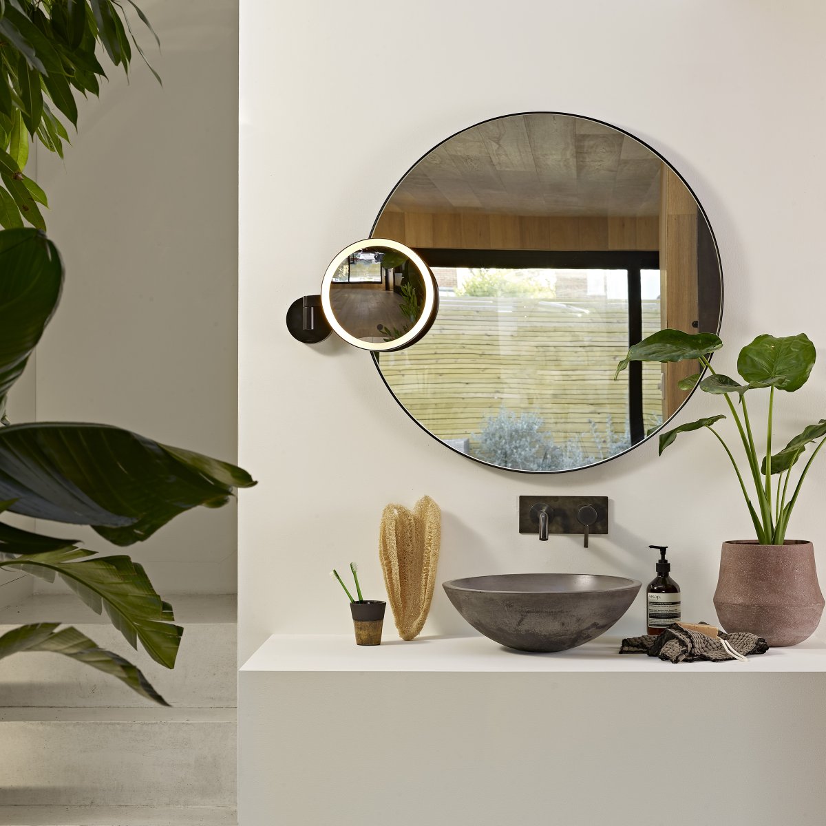 Astro Nagoya Matt Black Bathroom Mirror Light | UKES