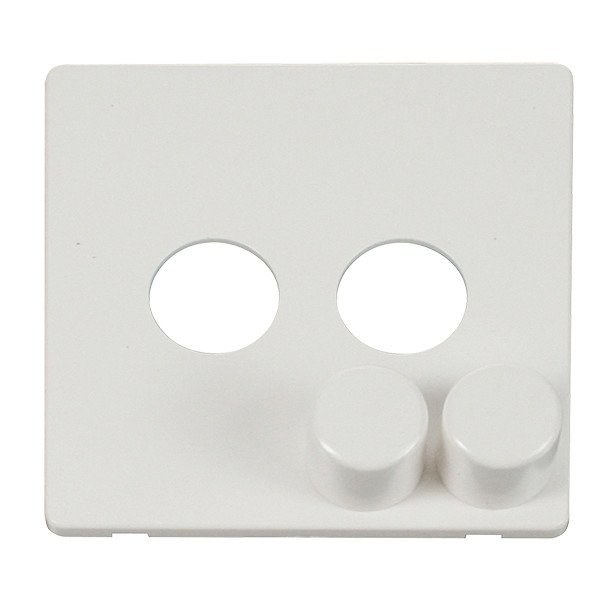 Click Definity Metal White 2 Gang Dimmer Cover Plate with White Control