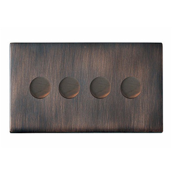 Hamilton Hartland CFX Etrium Bronze 4 Gang 250W 2 Way Push On/Off ...